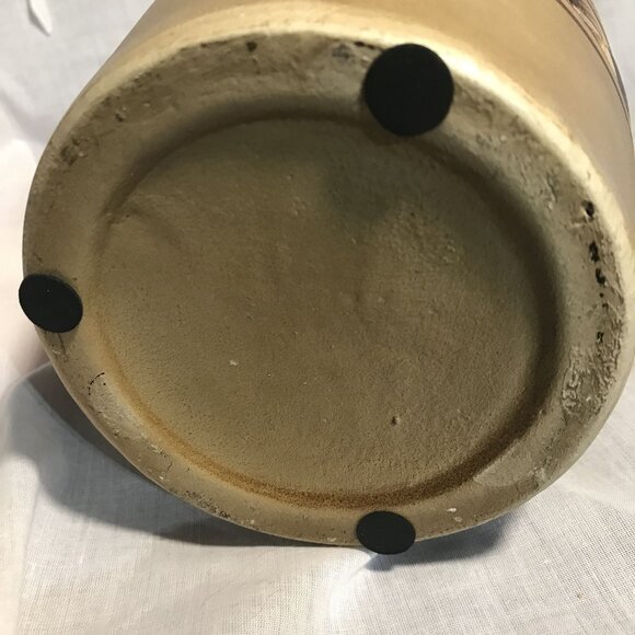 Handcrafted Elephant Motif Ceramic Vase With Brown Accents 10.5" Tall - Picture 9 of 12